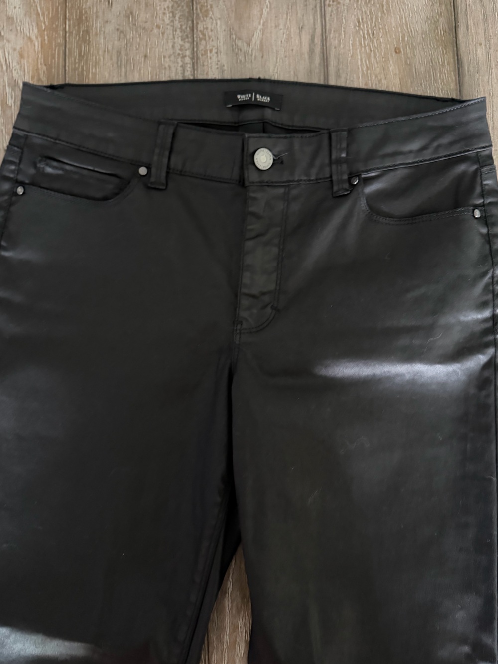 White House Black Market Black Coated Skimmer Pants - Picture 5 of 12